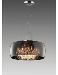 [TRIO311210606] Sospensione Vapore Vetro Cromo E Pendenti Ø50 cm Trio Lighting
