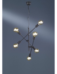 [TRIO306700632] Sospensione Vintage 6 Luci Orientabili Cross Nero Opaco Trio Lighting