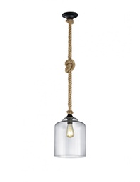 [TRIO302900102] Sospensione Vintage Corda Judith Paralume Vetro Trasparente Trio Lighting