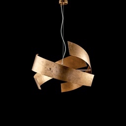 [BL226-3-ORO] Sospensione in ferro laccato urban oro chiaro 3 luci 57xh.28 cm