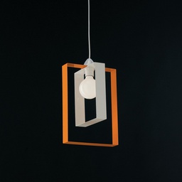 [BL150-1-BAR] Sospensione moderna lampadario in ferro bianco arancio 25Xh.40 cm