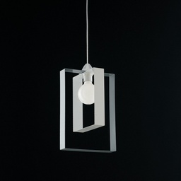 [BL150-1-BG] Sospensione moderna lampadario in ferro bianco grigio 25xh.40 cm