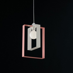[BL150-1-BR] Sospensione moderna lampadario in ferro bianco rosa 25xh40 cm