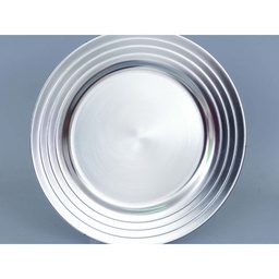[19626441] Sottopiatto da tavola in plastica  Colore argento con bordo  Cm 33