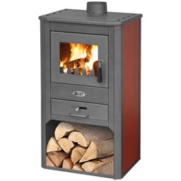 [CAP4361] Stufa a Legna bordeaux cm 49 x 46 x 93 h