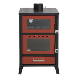 [5200416400752] Stufa a Legna con Forno Marika Rossa 22 Kw L50,5xp58,5xh91,5