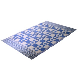[V1409260000] Tappeto poliestere triangoli blu cm 60x180x0.6