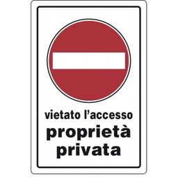 [1907697] Targa Segnal.&quot;Proprieta' Privata V.A.&quot;