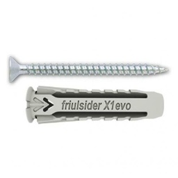 [F60071B1005000] Tassello Nylon X1 Evo con Vite TPS Truciolare 10x50mm - Pacco da 25pz Friulsider