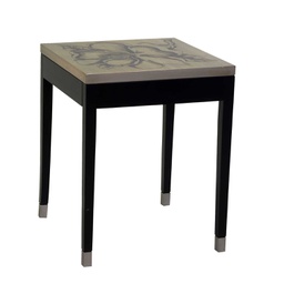 [V9119970000] Tavolino argento magnolia ca-9748 cm. 48,5 x 48,5 h 61
