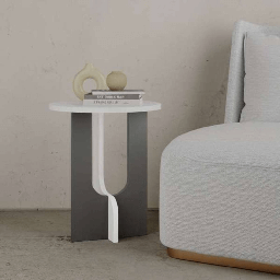 [EFFEZ99375] Tavolino da salotto Luna bianco e antracite 40x40x47h EFFEZ