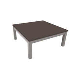 [FZ98252] Tavolino da salotto quadrato struttura grigio e piano fango Tratto