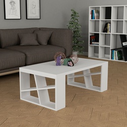 [FZ99470] Tavolino da salotto rettangolare Honey, bianco, L 105 x P 60 x H 40 cm