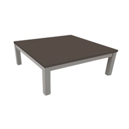[FZ98253] Tavolino da salotto rettangolare struttura grigio e piano fango Tratto