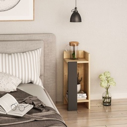 [EFFEZ97571] Tavolino di design Elos colore rovere oak pannello antracite 25x25x60h destro EFFEZ