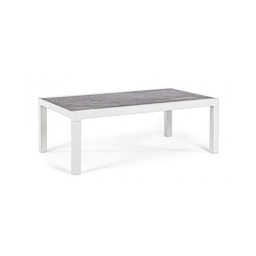 [B0663063] Tavolino per esterno in alluminio Bianco KLEDI LUNAR 120x70x h43 cm