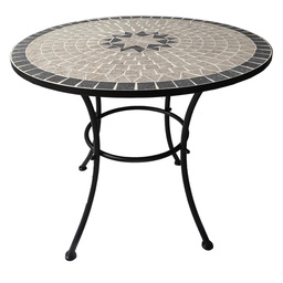 [DFL6128220] Tavolo Decoro Mosaico 'Aurora' Ø Cm 80 X H.70