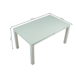 [FZ94851] Tavolo Wood bianco polipropilene 150x90