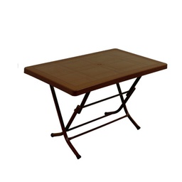 [FZ94863] Tavolo pieghevole per esterno in polipropilene e acciaio Marrone TAV513 120x70x h74 cm
