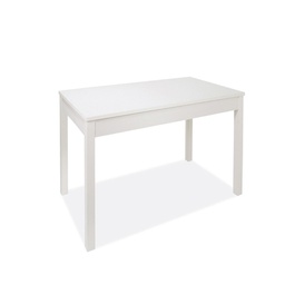 [A10126] Tavolo pranzo allungabile bianco interamente legno nobilitato cm 90x160-240