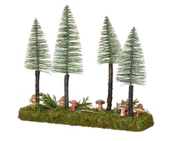 [20102628] Tavolozza di funghi scintillanti da tavolo muschio alberi da spazzola per interni 8 x 28 x 30 cm