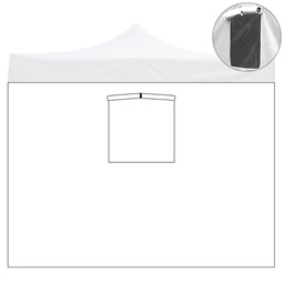 [8053323382874] Telo laterale 3x2mt bianco impermeabile con finestra per gazebo richiudibile 3x3mt