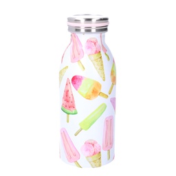 [V1501400000] Thermos acciaio gelati bianco tondo 0,3L cm6,8x4,8h17,9