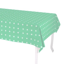 [V7920610000] Tovaglia pop pois verde acqua rettangolare cm140x240