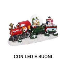 [V6159800000] Trenino led resina con musica cm34x11,5h18,5