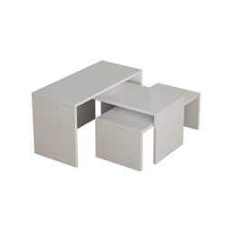 [FZ96924] Tris tavolini da caffe bianco Kanta 65x30xh.39 cm