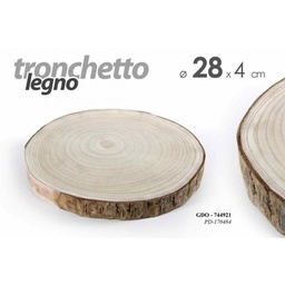 [GIC744921] 20x Tronchetto in legno vassoio utensile cucina sottopiatto cm 28