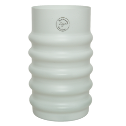 [20035827] Vaso Vetro Rim Bianco H22 cm