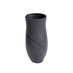 [19906317] Vaso ceramica petalo nero opaco cm17x16h36,5