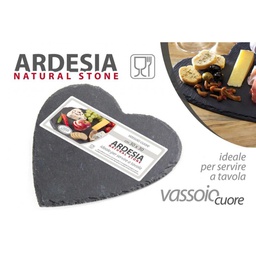 [GIC749902] x16 Vassoio cucina pub ristorante a cuore in ardesia cm 25
