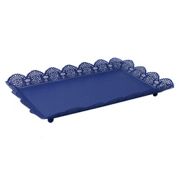 [V7019550000] Vassoio metallo blu rettangolare cm39x22