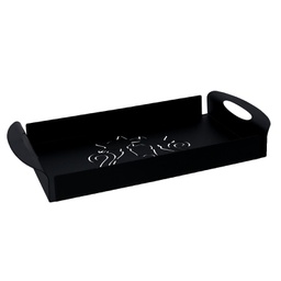 [V5926340000] Vassoio metallo gatti nero rettangolarecm41x20h5