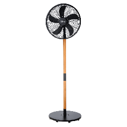 [1993943] Ventilatore a piantana 40 cm in metallo con lo stelo in legno