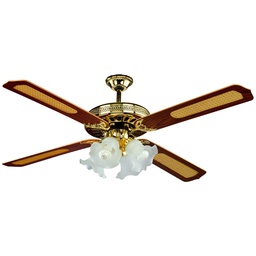 [CAP95198] Ventilatore soffitto OLD AMERICA c/telecomando 4 luci diam. 130 cm