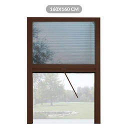 [8053323388975] Zanzariera verticale a plisse riducibile Marrone MELODIE 160x h160 cm