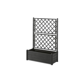 [20109030] Fioriera Rettangolare con Spalliera Antracite - 100x43x142h - Capacità 80 lt