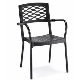 [1996099] Poltrona Lula Antracite in Alluminio - L 55 x P 56 x H Schienale 86 x H Seduta 46 H Bracciolo 68 cm