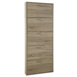 [1992120] Scarpiera Slim Alta con 5 Ribalte - Fino a 15 Paia di Scarpe - Design Moderno - Dimensioni: 163.60x65.10x15.00 cm