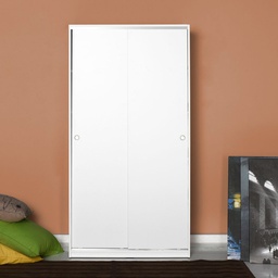 [FZ100591] Armadio 2 ante scorrevoli 5 ripiani bianco cm 94x52xh.182 (SWD4352023BI)