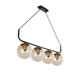 [FZ101466] Lampada da soffitto Terena MDL4174 in metallo nero con 4 portalampada H67xL78