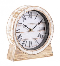 [B0182242] 2x Orologio da tavolo in legno 20x6x22h