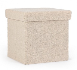 [B0730188] 4x Pouf beige in bouclé 38x38x38 cm