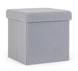 [B0730190] 4x Pouf grigio in bouclé 38a x 38b x 38h