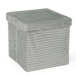 [B0734141] 4x Pouf sedona velluto grigio 38x38x38h