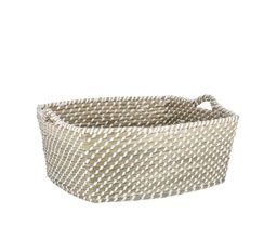 [B0411954] 4x Cesta rettangolare bianca 41x32x18h