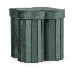 [B0730185] 4x Pouf in velluto verde 40x40x40 h